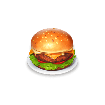 - สัญลักษณ์รูป Hamburger สล็อต Diner Delights